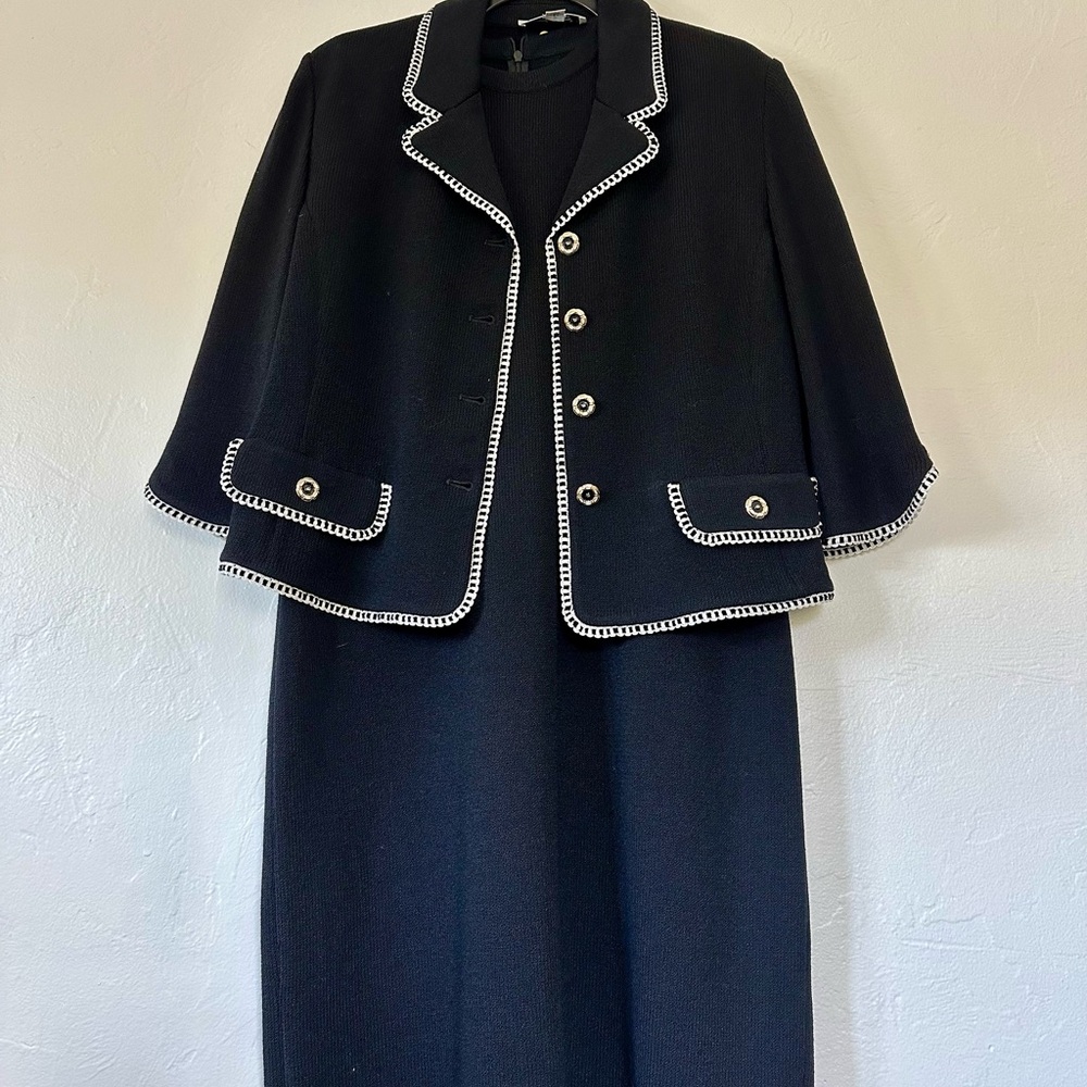 St. John Black & White Two Piece Dress Set